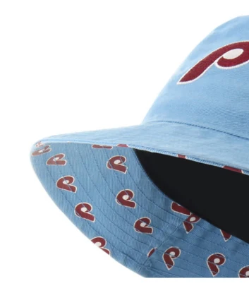 '47 Philadelphia Phillies Columbia Blue Throwback Bucket Hat - Image 2