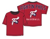 '47 Reading Fightin Phils Women's Red Back Out Crop Tee