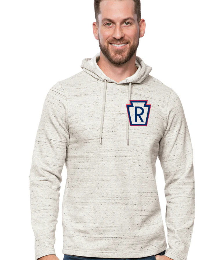 Antigua Precise Natural Heathered Marbled Reading Keystones Hooded Sweatshirt