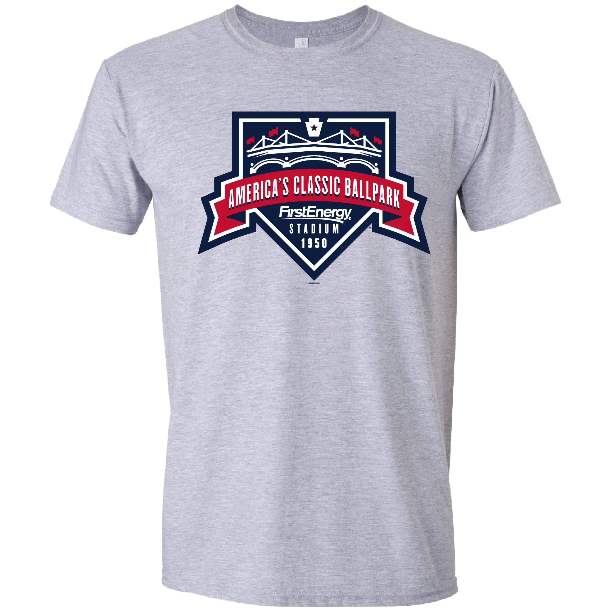 Bimmridder America's Classic Ballpark Gray Adult Softstyle Logo T-Shirt