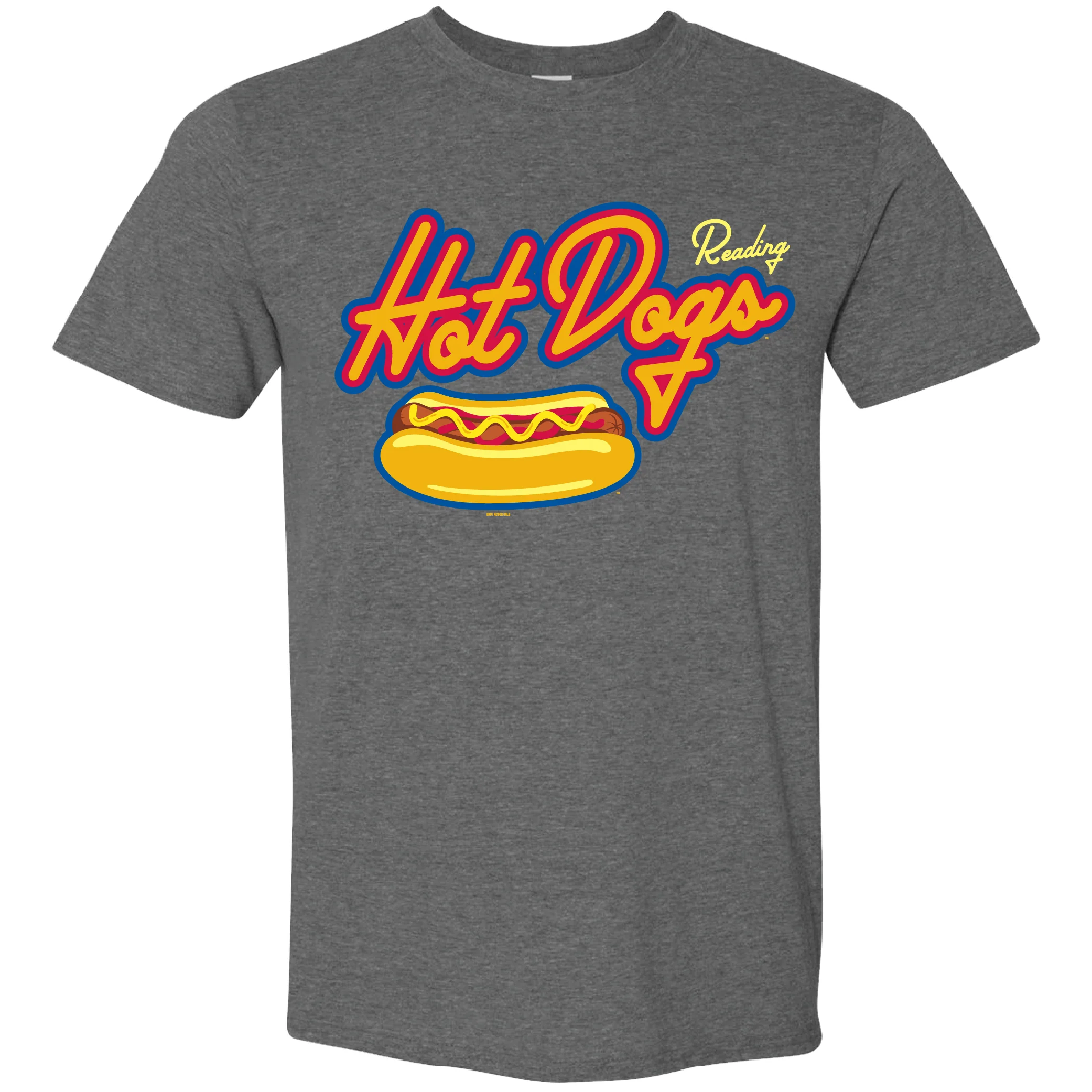Bimmridder Heather Graphite Reading Hot Dogs Logo Tee