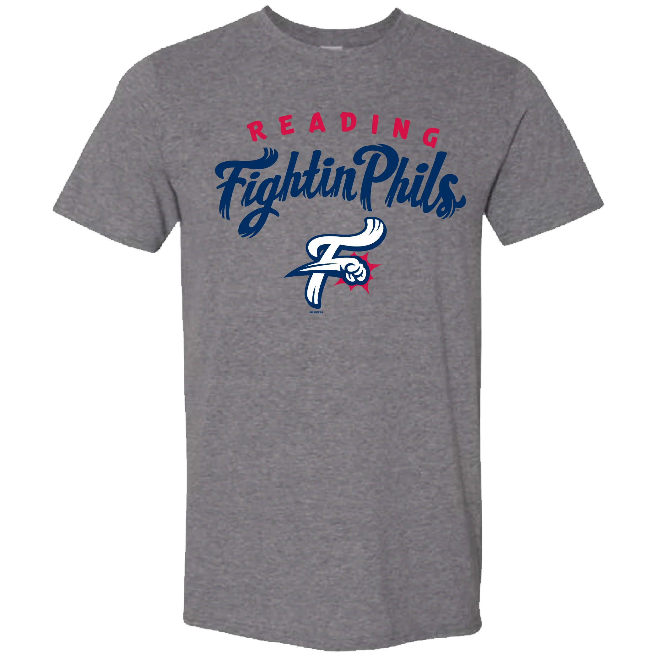 Bimmridder Reading Fightin Phils Graphite Primary Logo Adult Soft Style T-Shirt