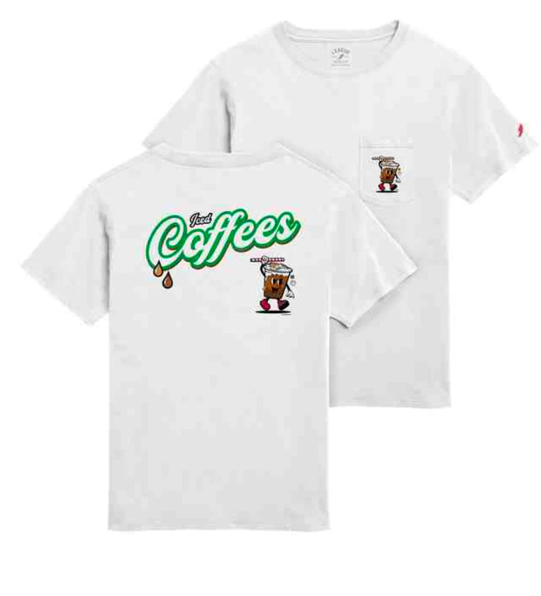 L2 Reading Iced Coffees White Pocket Tee