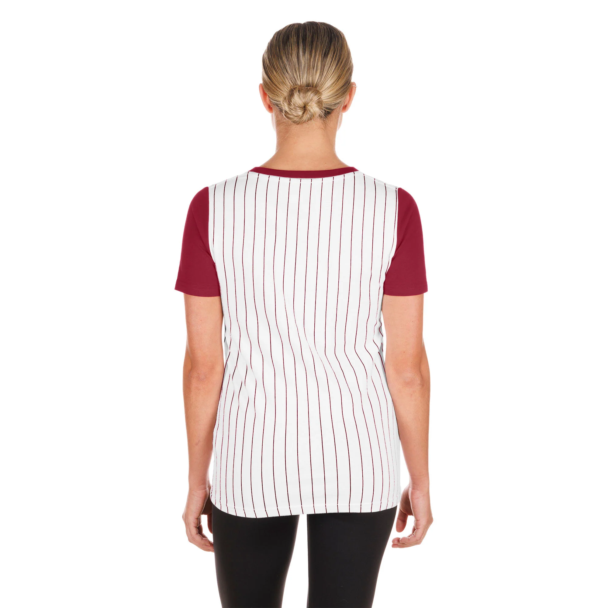 New Era Cooperstown Collection Women's Retro Phillies Pinstripe T-Shirt - Image 3