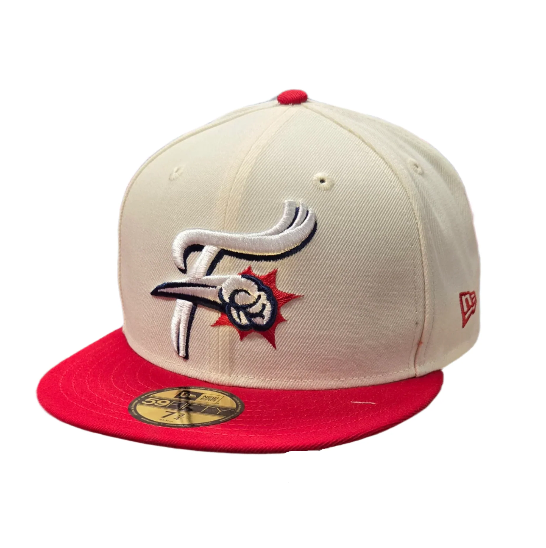 New Era 59Fifty High Profile Cream and Red F-Fist