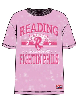 New Era Reading Baseball Women's Pink Logo Tee