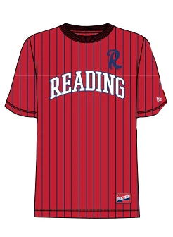 New Era Reading Red/ Navy Pinstripe T-Shirt