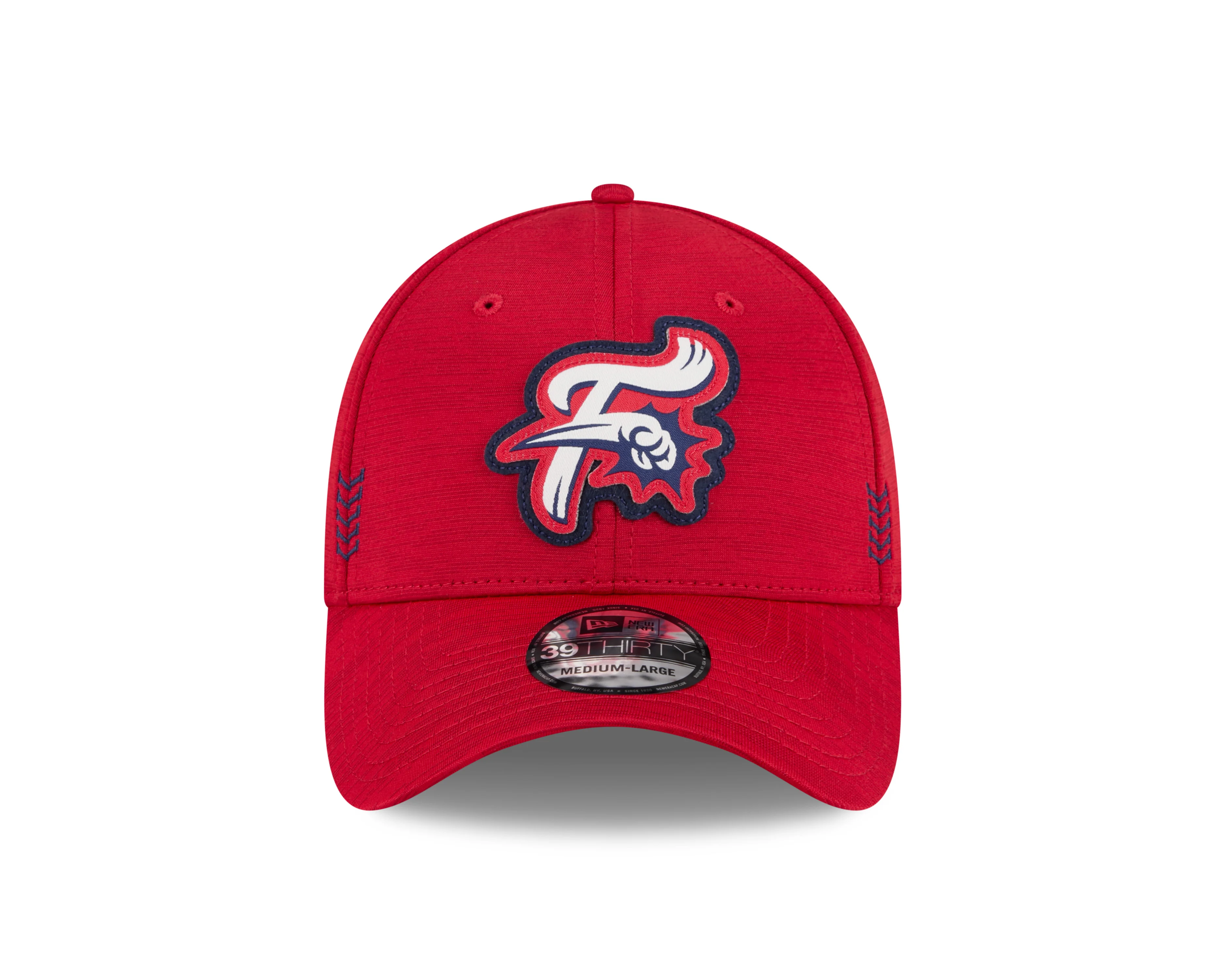 New Era 39Thirty Reading Fightin Phils Stretch Fit Clubhouse Edition Fitted Red F-Fist Hat - Image 2